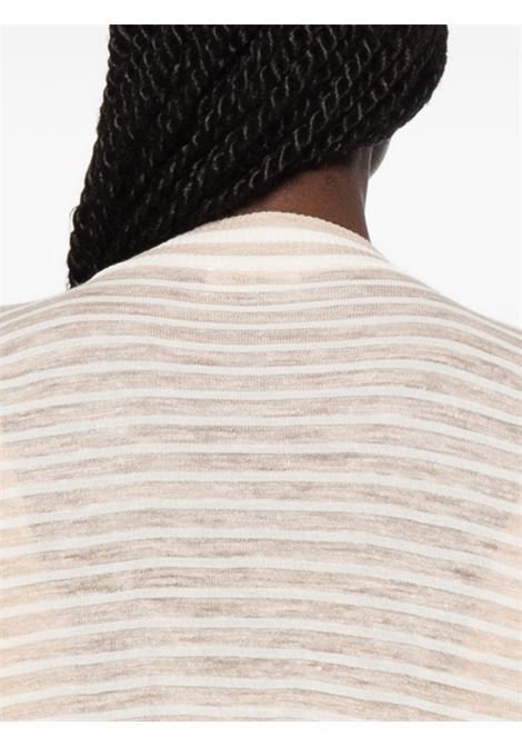 maglia mariniere donna beige e ecru ROBERTO COLLINA | 261FXA1802102